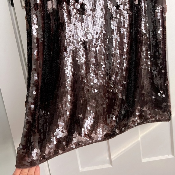 STAUD Casey Sequin Strapless Maxi Dress Bronze - Picture 5 of 10